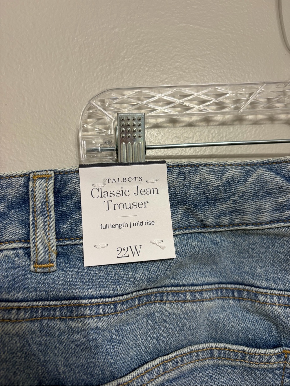 NEW Talbots Classic Jean Trousers in Kirby Wash - Size 22W - Picture 6 of 8